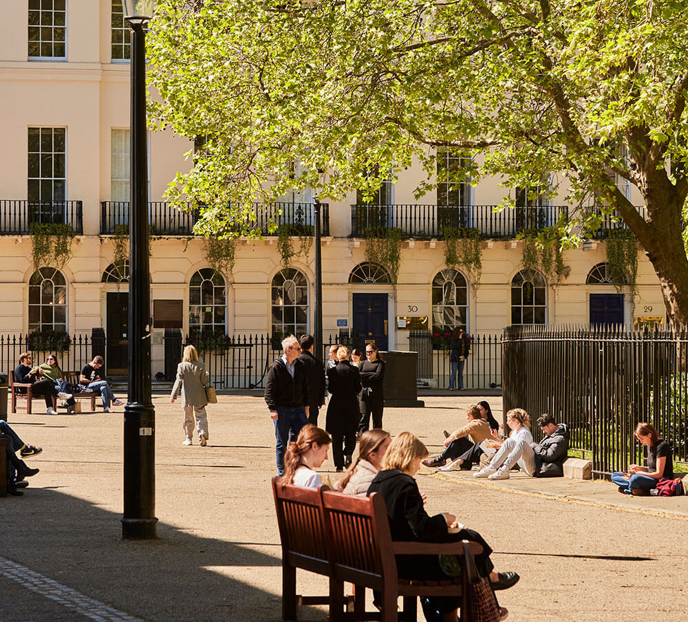 Fitzrovia street scene showcasing the neighbourhood's village character